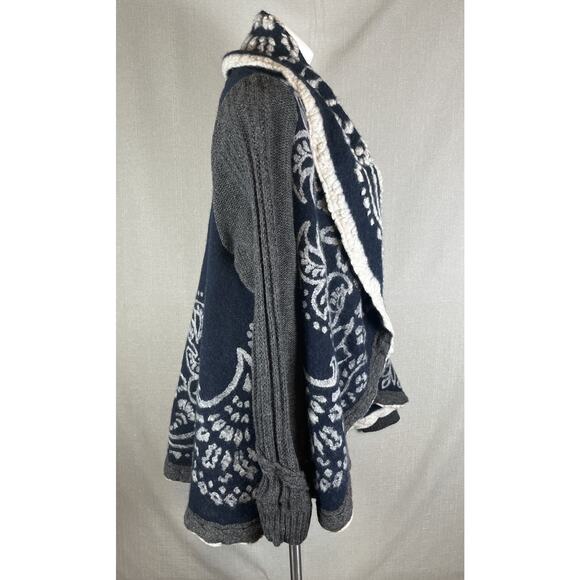 Anthropologie Sleeping On Snow Open Front Cardigan Sweater Wool Blend Boho Sz XL - Picture 5 of 11